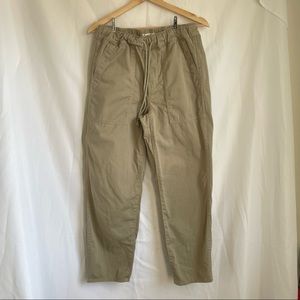 Madewell Pull-On Elastic Tie Pants Khaki Green Size XS